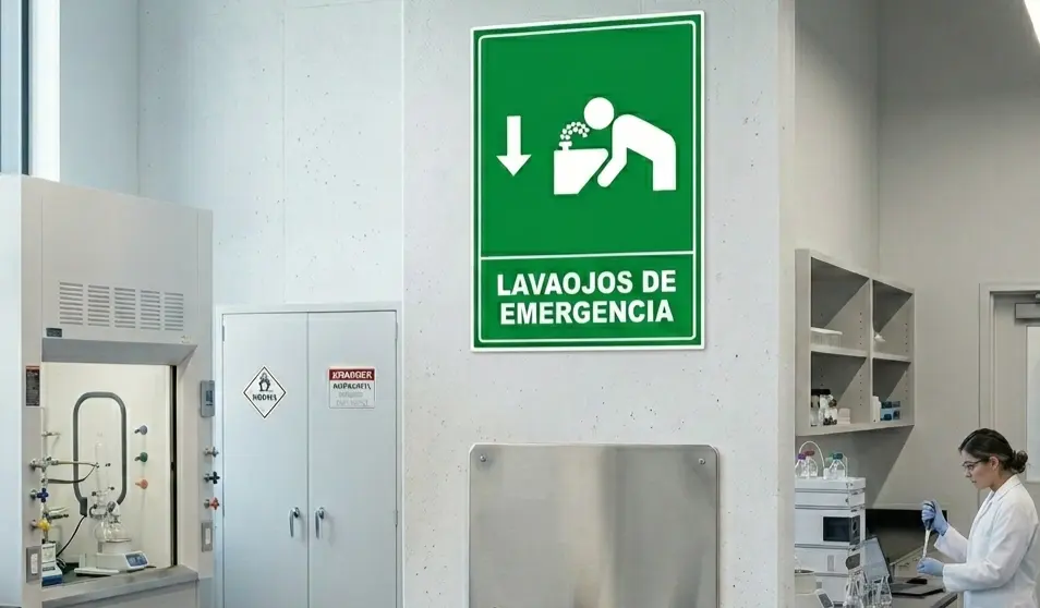 señales en laboratorio químico