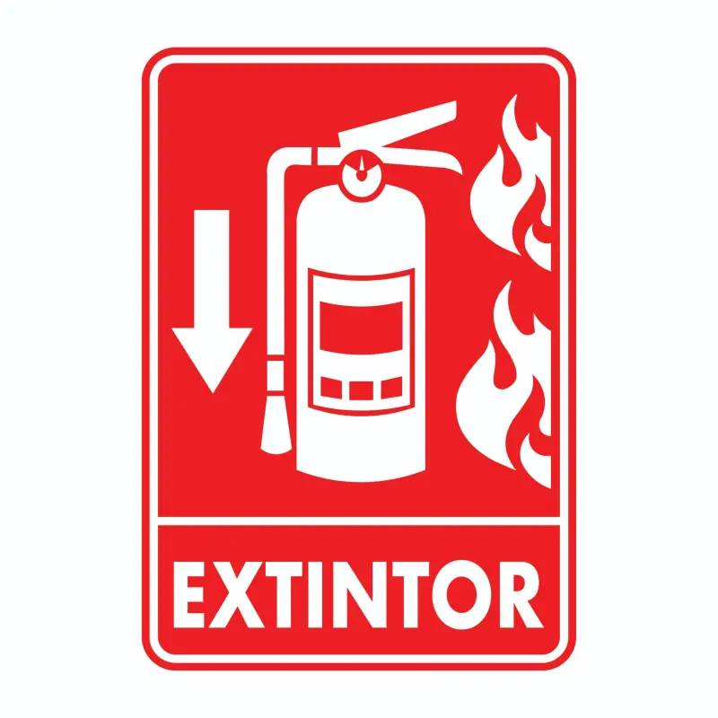 Extintor en acabado fotoluminiscente