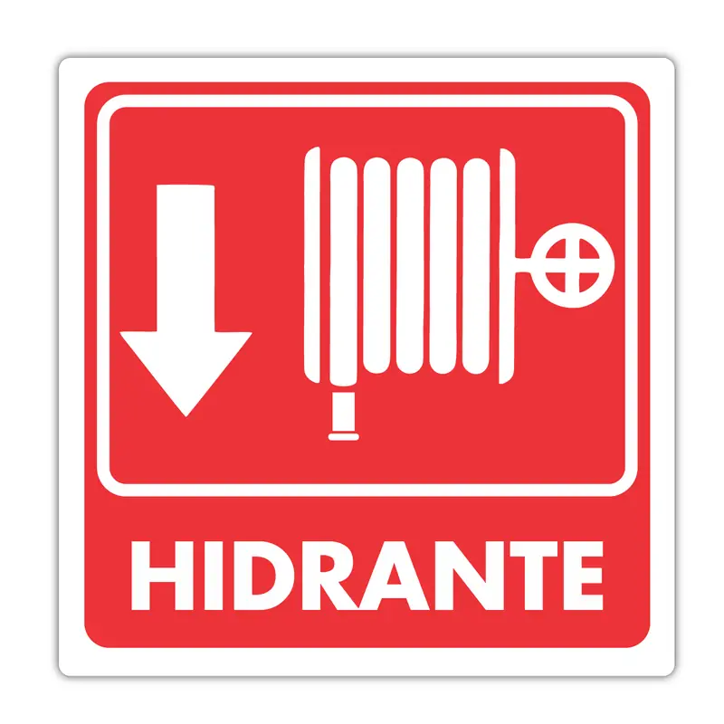 Señal de hidrante 25x25 cm en acabado fotoluminiscente