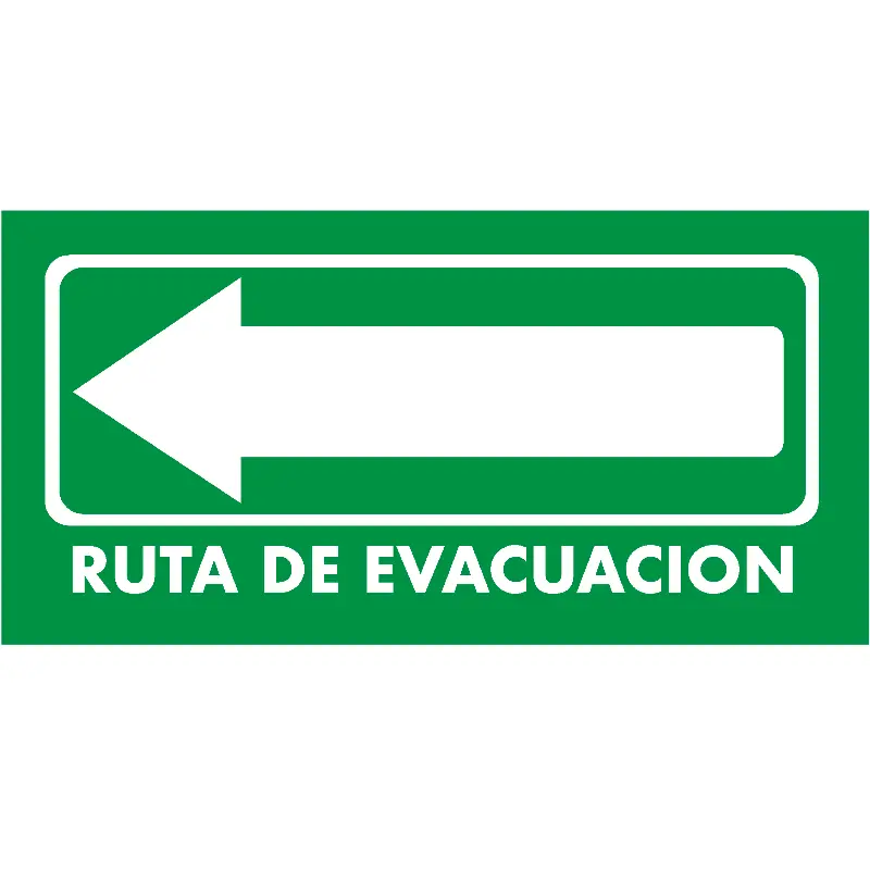 Ruta de evacuacion izquierda 20x40 cm