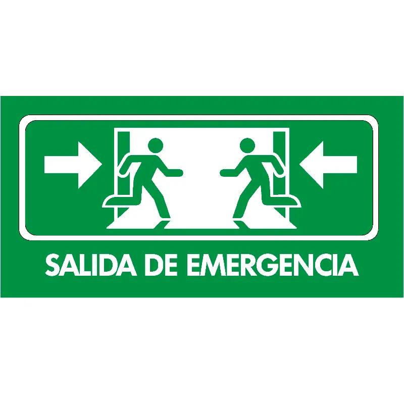 Señal de salida de emergencia en acabado fotoluminiscente
