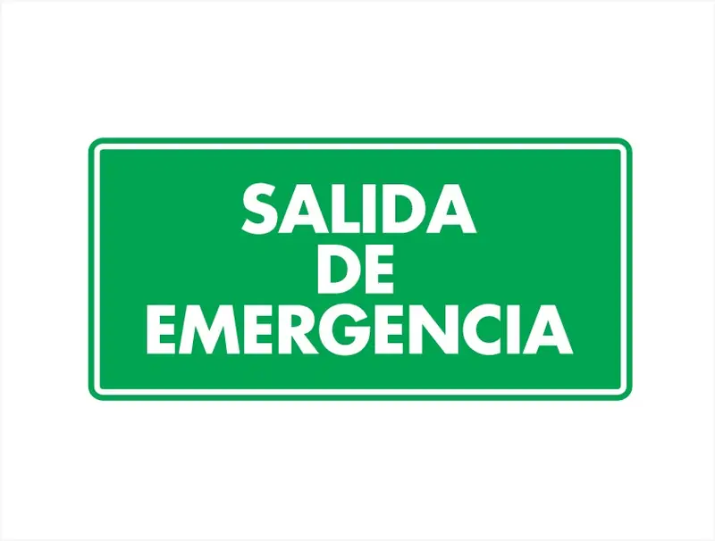 Salida de emergencia solo texto 20x40 cm