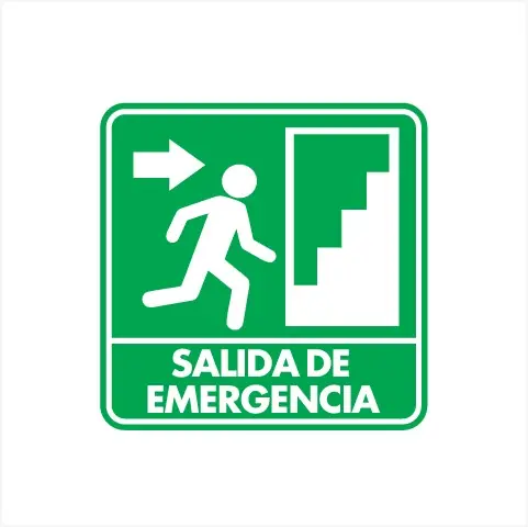 Salida de emergencia escalera derecha 20x25 cm