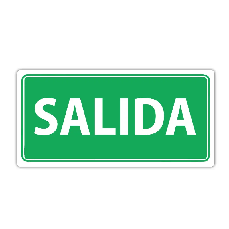 Señal de salida 25x10 cm en acabado fotoluminiscente